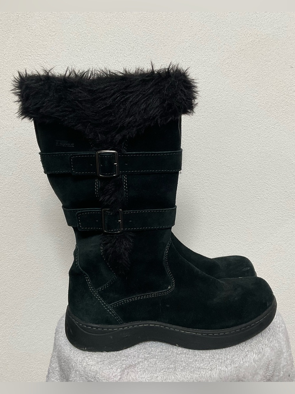 L.L. Bean Nordic Tek 2.5 Black Insulated Winter Boots Size 10M Fur Top Zip Close
